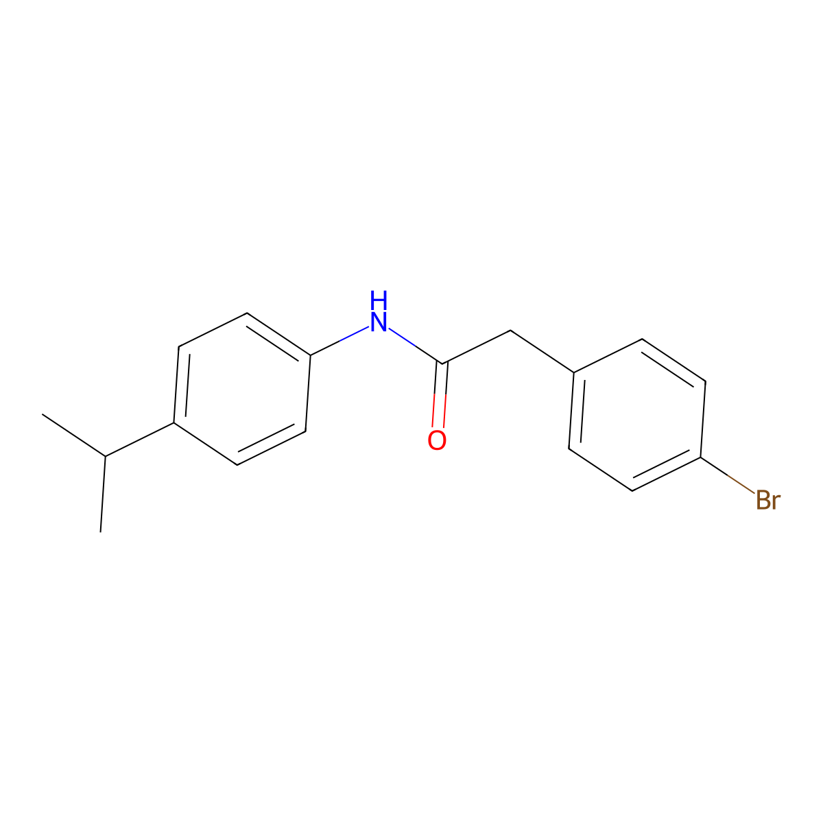 2-(4-bromophenyl)-N-[4-(propan-2-yl)phenyl]acetamide molecular structure, CAS 349430-89-3