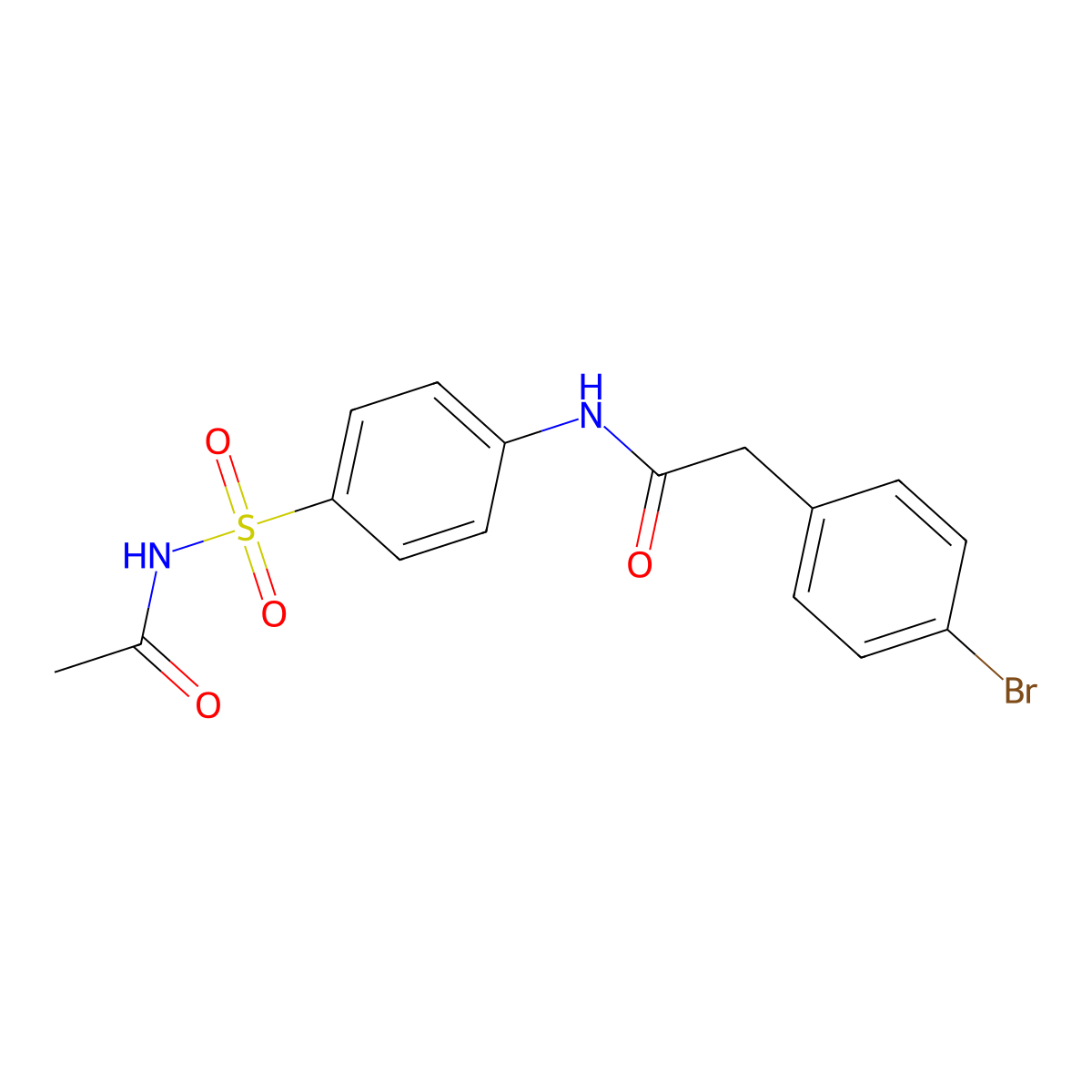 N-[4-(acetylsulfamoyl)phenyl]-2-(4-bromophenyl)acetamide molecular structure, CAS 349430-92-8