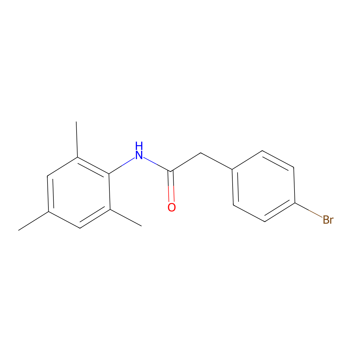 2-(4-bromophenyl)-N-(2,4,6-trimethylphenyl)acetamide molecular structure, CAS 349430-94-0