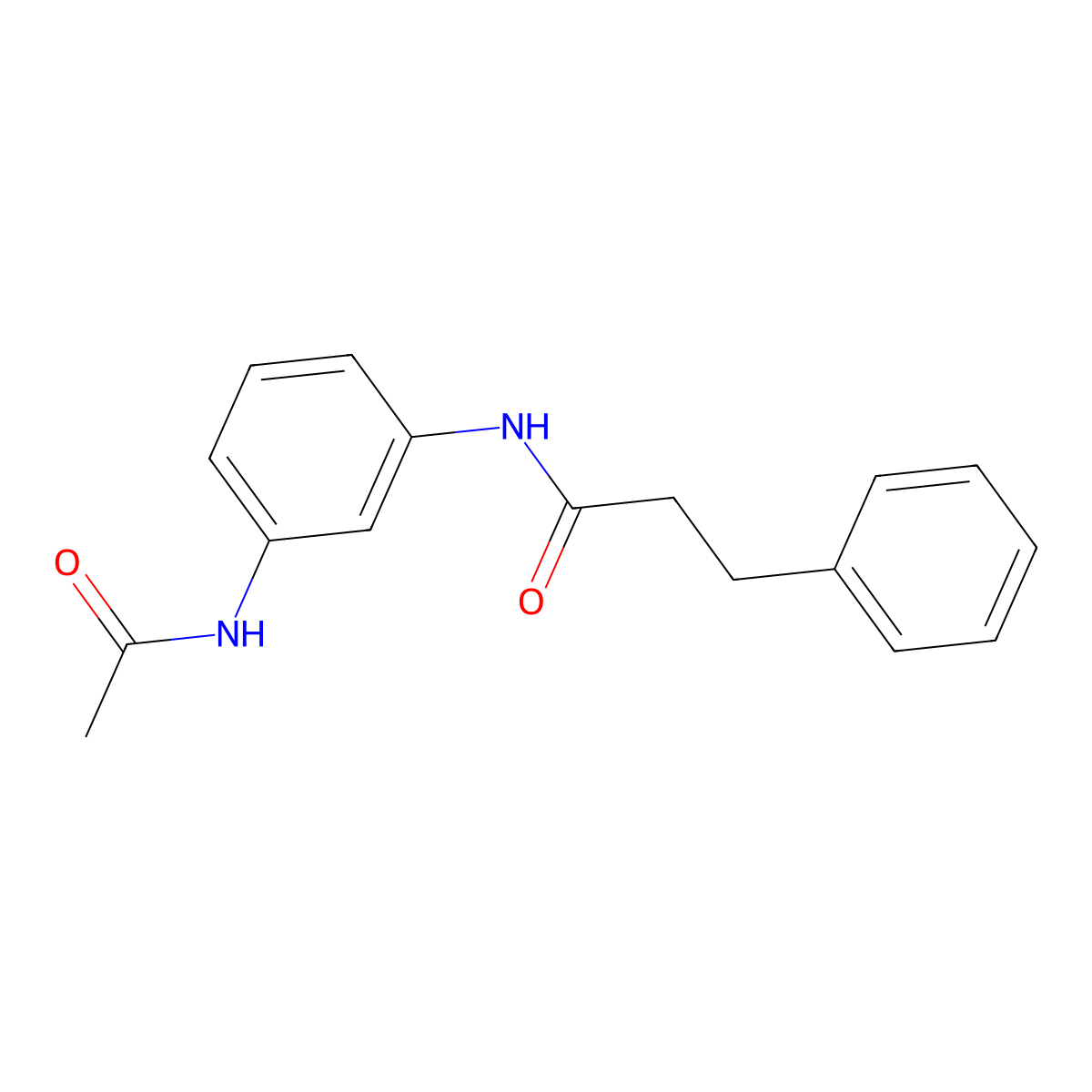 N-[3-(acetylamino)phenyl]-3-phenylpropanamide molecular structure, CAS 349431-76-1