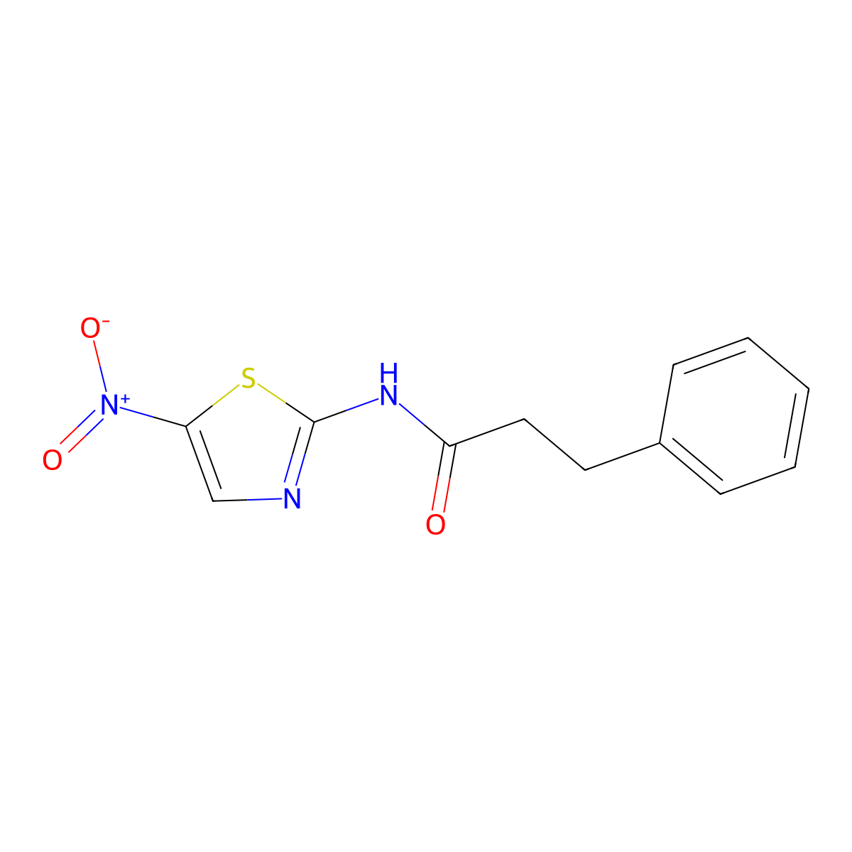 N-(5-nitro-1,3-thiazol-2-yl)-3-phenylpropanamide molecular structure, CAS 349431-80-7