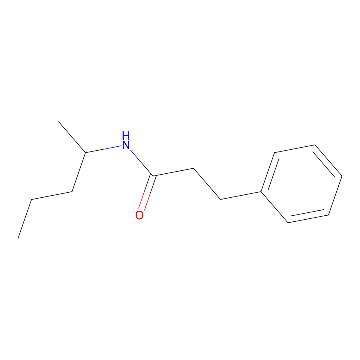 N-(pentan-2-yl)-3-phenylpropanamide molecular structure, CAS 349431-91-0