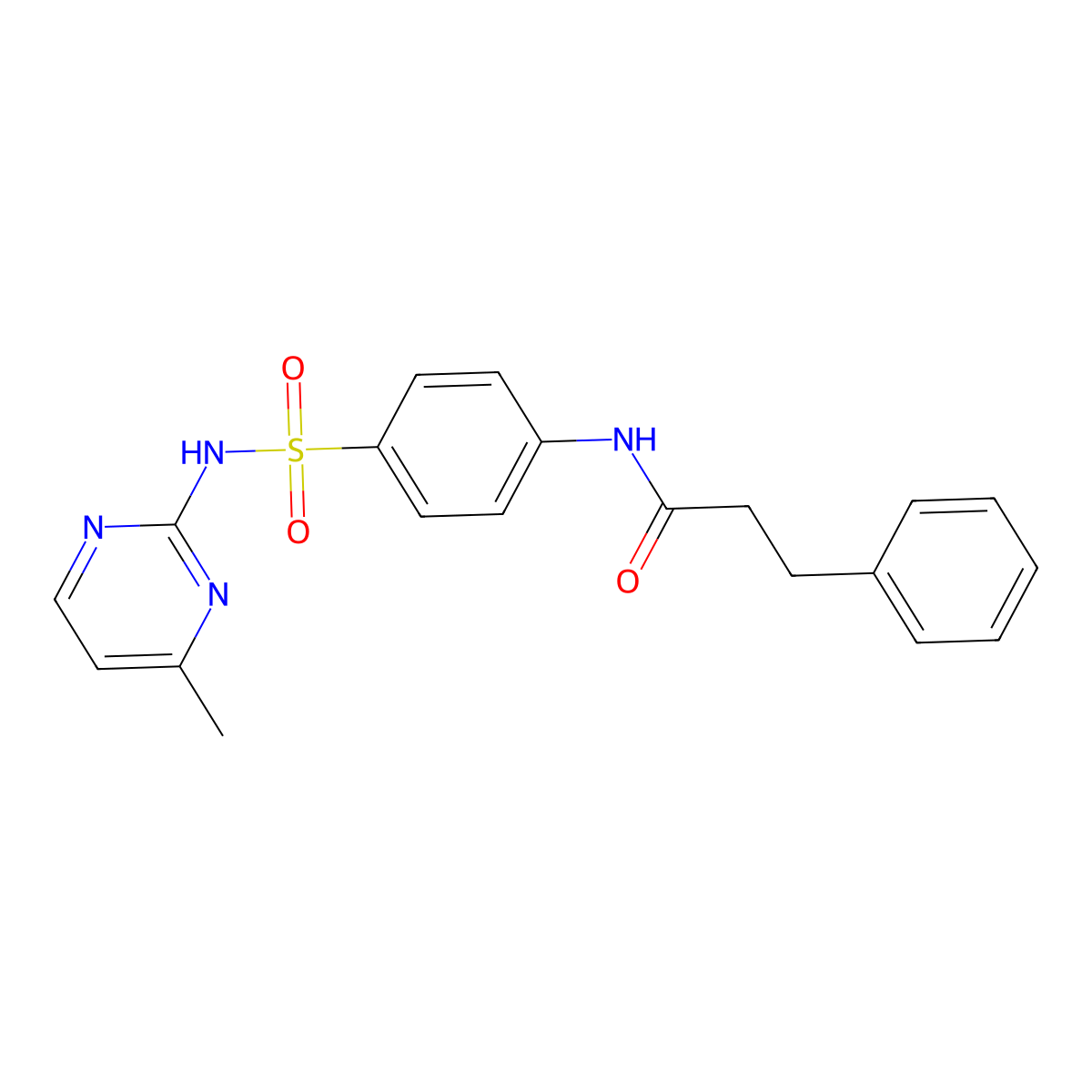 N-{4-[(4-methylpyrimidin-2-yl)sulfamoyl]phenyl}-3-phenylpropanamide molecular structure, CAS 349431-96-5