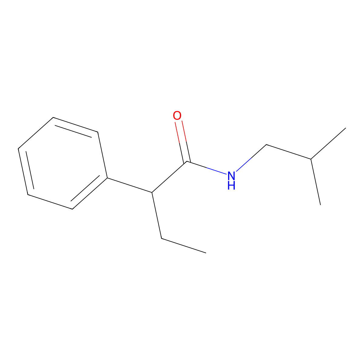 N-(2-methylpropyl)-2-phenylbutanamide molecular structure, CAS 349431-98-7