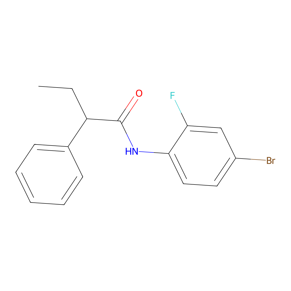 N-(4-bromo-2-fluorophenyl)-2-phenylbutanamide molecular structure, CAS 349431-99-8