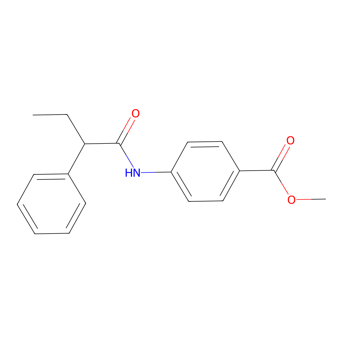 Methyl 4-(2-phenylbutanoylamino)benzoate molecular structure, CAS 349432-02-6