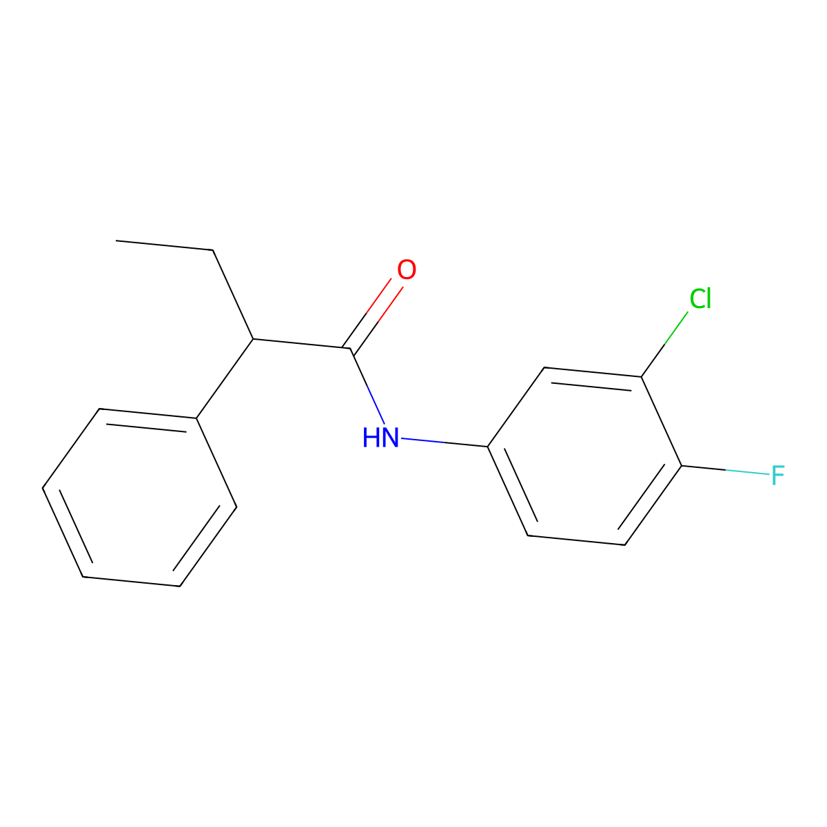 N-(3-chloro-4-fluorophenyl)-2-phenylbutanamide molecular structure, CAS 349432-03-7