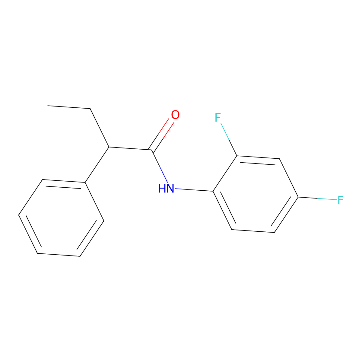 N-(2,4-difluorophenyl)-2-phenylbutanamide molecular structure, CAS 349432-10-6