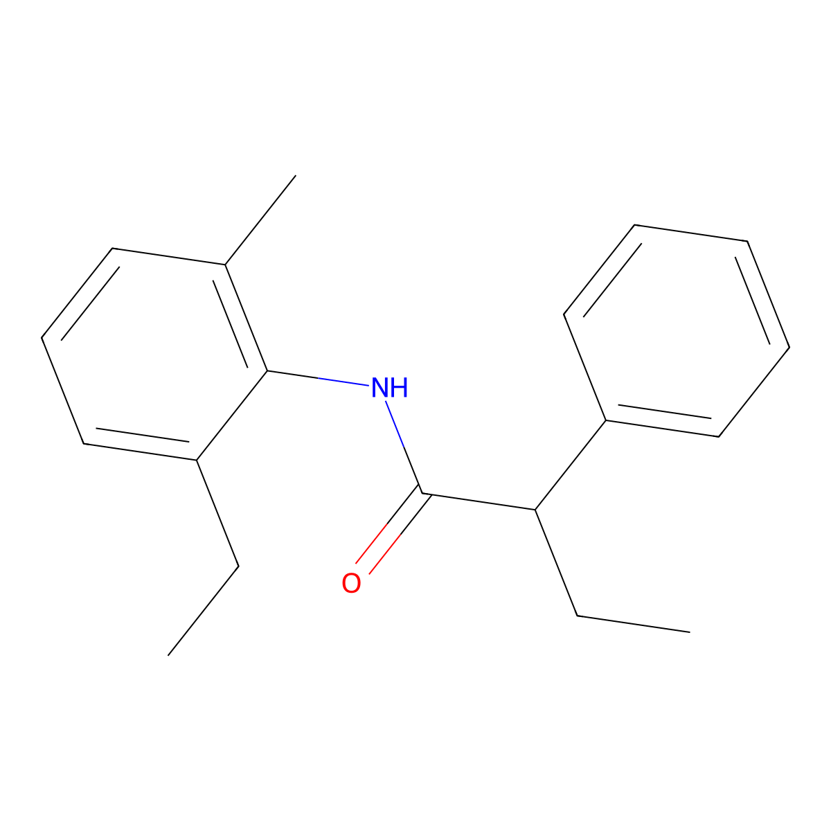 N-(2-ethyl-6-methylphenyl)-2-phenylbutanamide molecular structure, CAS 349432-19-5