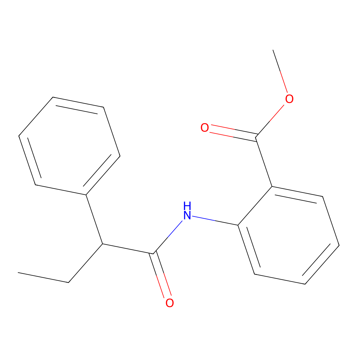 Methyl 2-(2-phenylbutanoylamino)benzoate molecular structure, CAS 349432-20-8