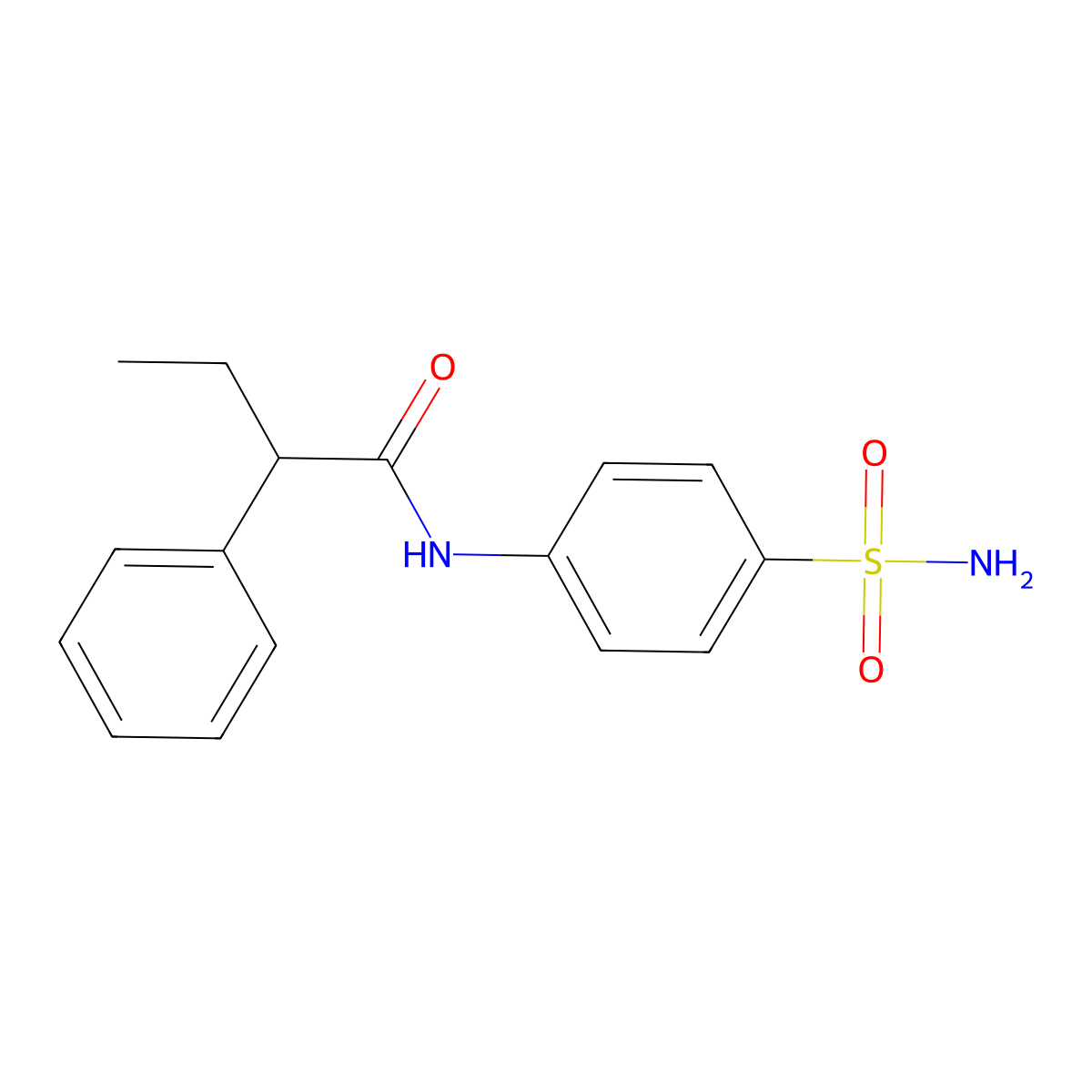 2-phenyl-N-(4-sulfamoylphenyl)butanamide molecular structure, CAS 349432-31-1