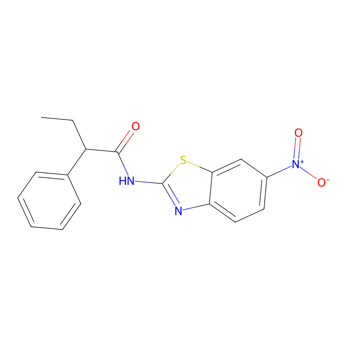 N-(6-nitro-1,3-benzothiazol-2-yl)-2-phenylbutanamide molecular structure, CAS 349432-34-4