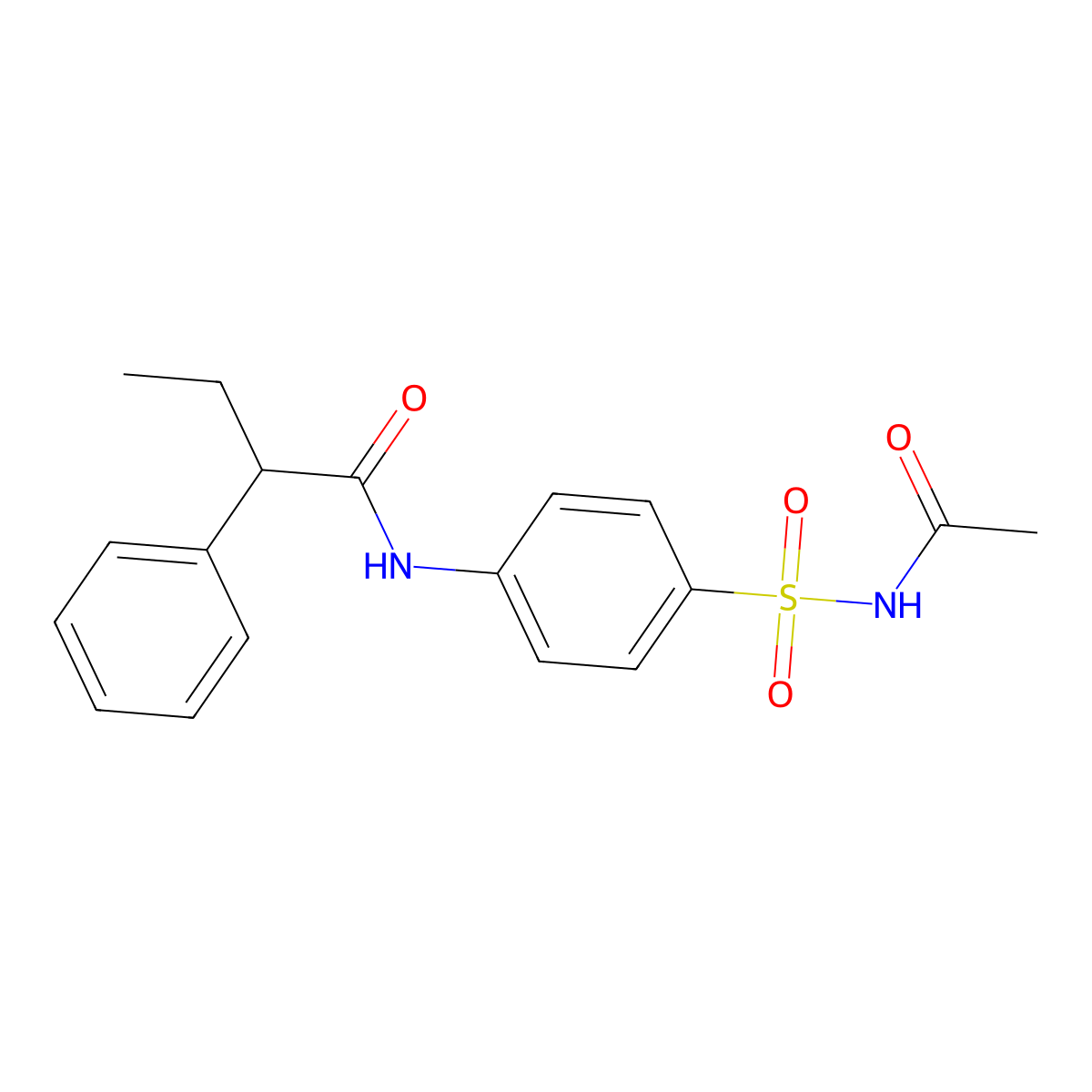 N-[4-(acetylsulfamoyl)phenyl]-2-phenylbutanamide molecular structure, CAS 349432-47-9