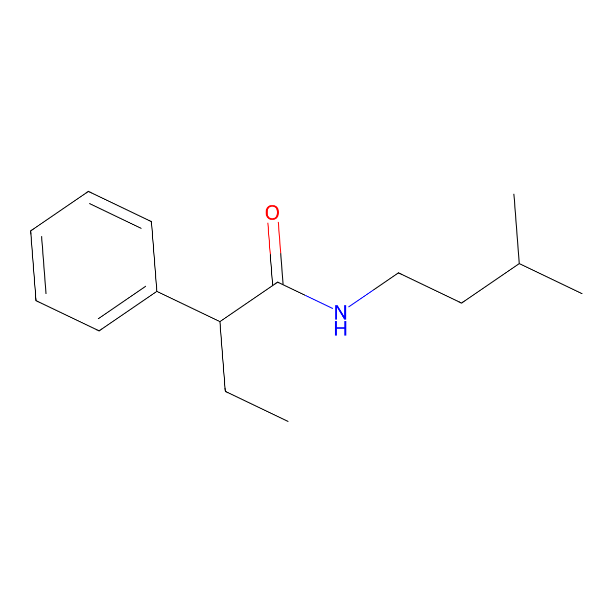 N-isopentyl-2-phenylbutanamide molecular structure, CAS 349432-48-0