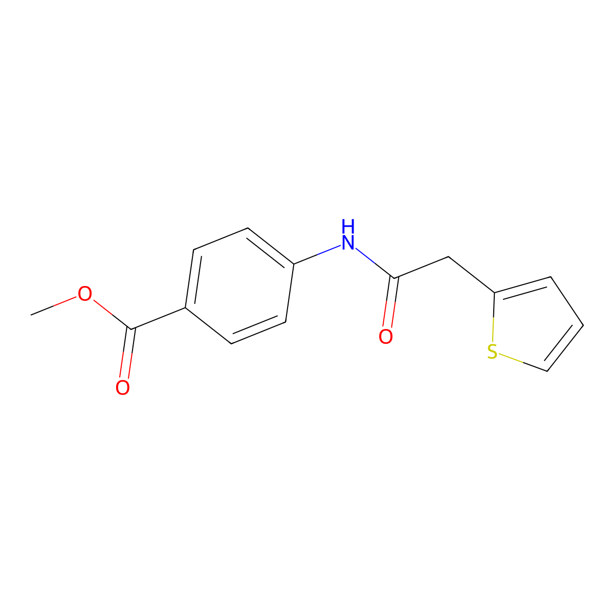 Benzoic acid, 4-[1-oxo-2-(2-thienyl)ethylamino]-, methyl ester molecular structure, CAS 349432-54-8