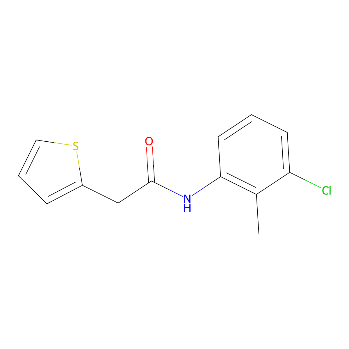 N-(3-chloro-2-methylphenyl)-2-(2-thienyl)acetamide molecular structure, CAS 349432-58-2