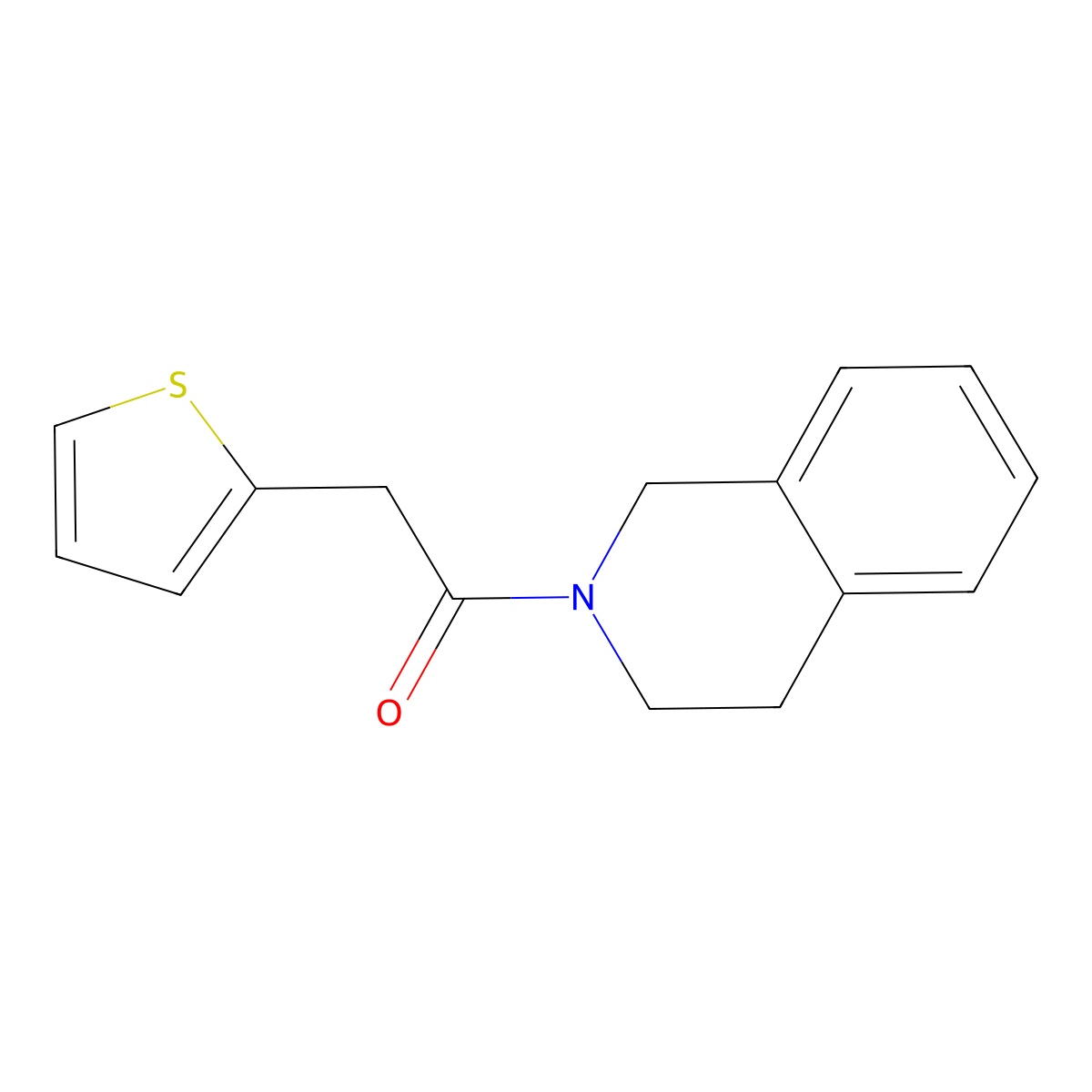 1-(3,4-dihydro-1H-isoquinolin-2-yl)-2-thiophen-2-ylethanone molecular structure, CAS 349432-59-3