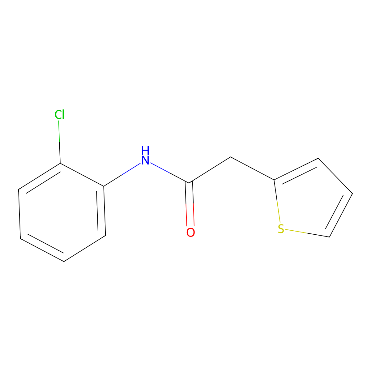 N-(2-chlorophenyl)-2-(thiophen-2-yl)acetamide molecular structure, CAS 349432-62-8