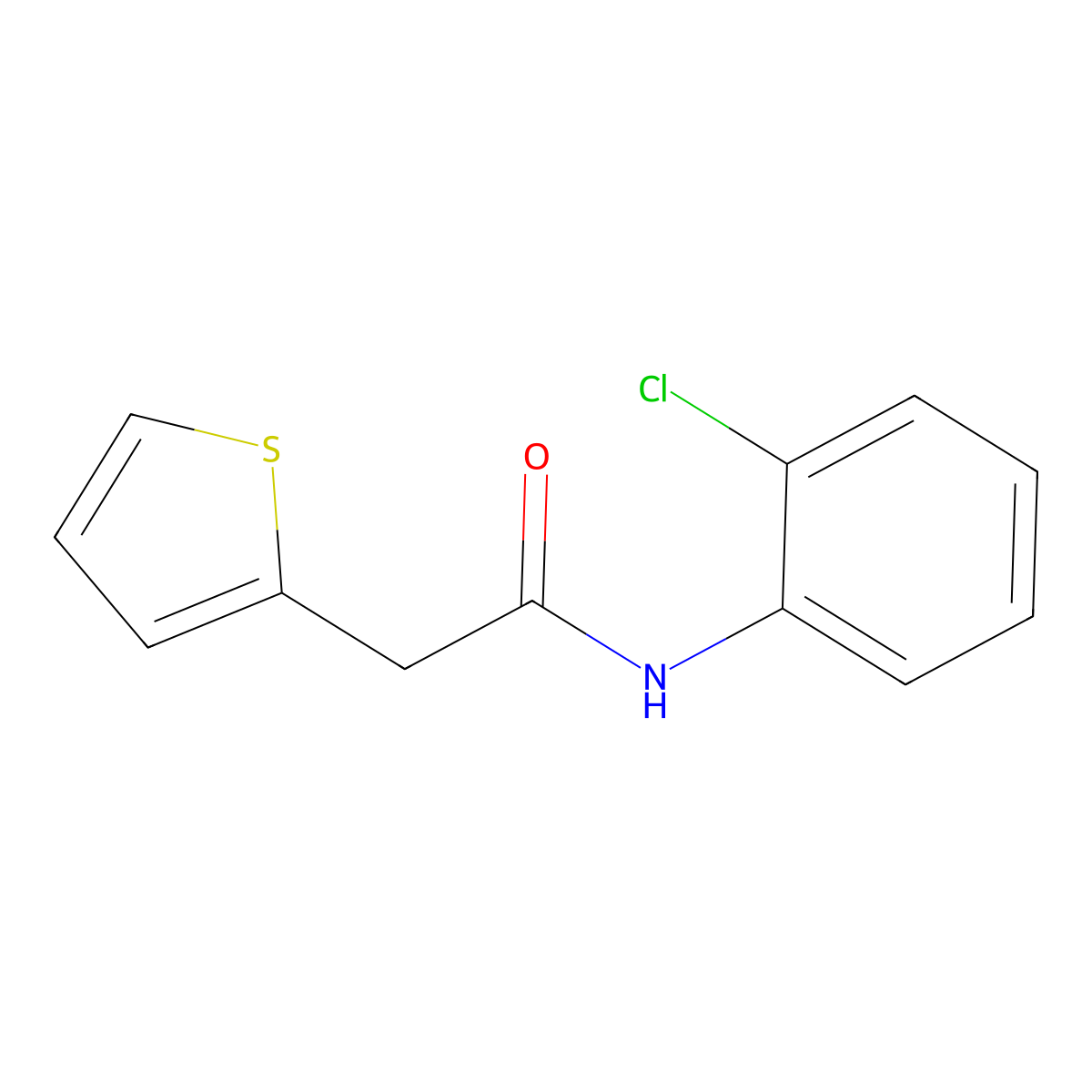 N-(2-chlorophenyl)-2-(thiophen-2-yl)acetamide molecular structure, CAS 349432-62-8