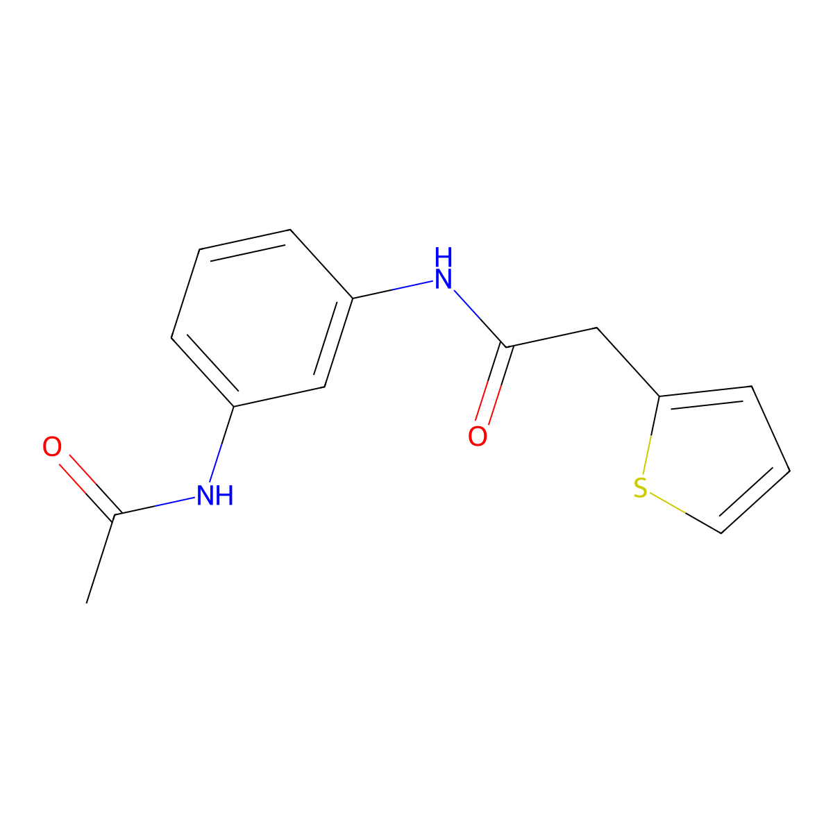 N-(3-Acetylamino-phenyl)-2-thiophen-2-yl-acetamide molecular structure, CAS 349432-64-0