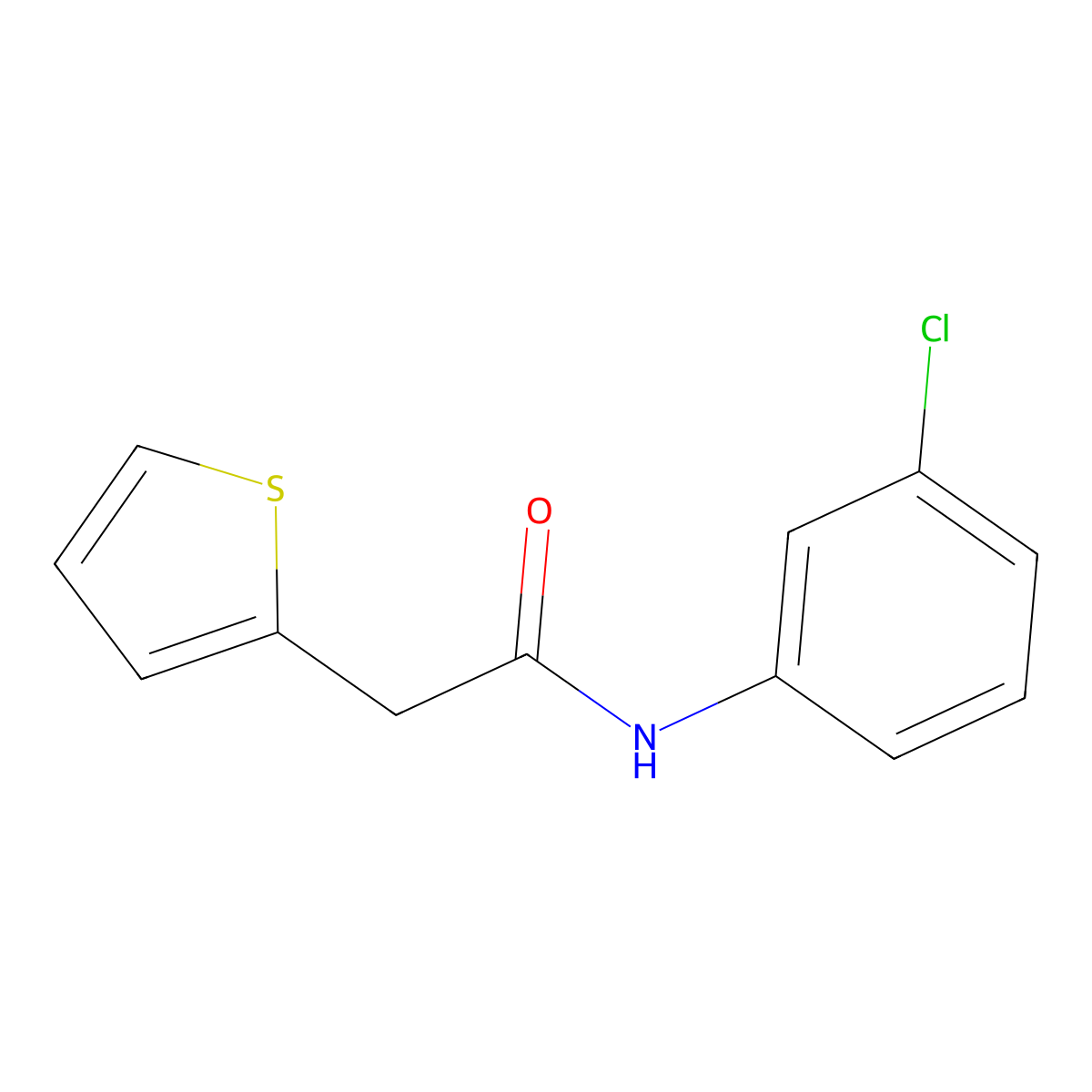 Acetamide, N-(3-chlorophenyl)-2-(2-thienyl)- molecular structure, CAS 349432-69-5