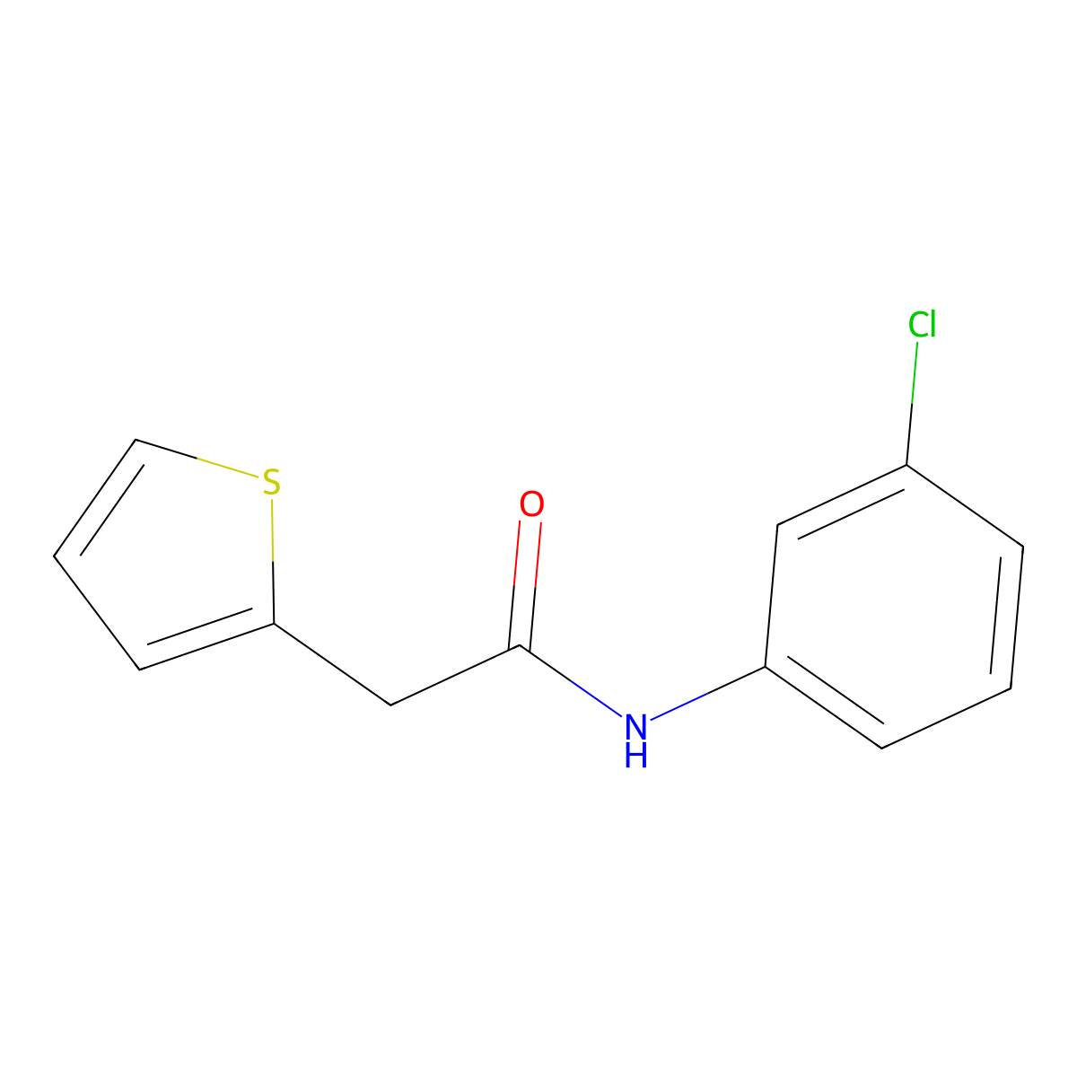 Acetamide, N-(3-chlorophenyl)-2-(2-thienyl)- molecular structure, CAS 349432-69-5