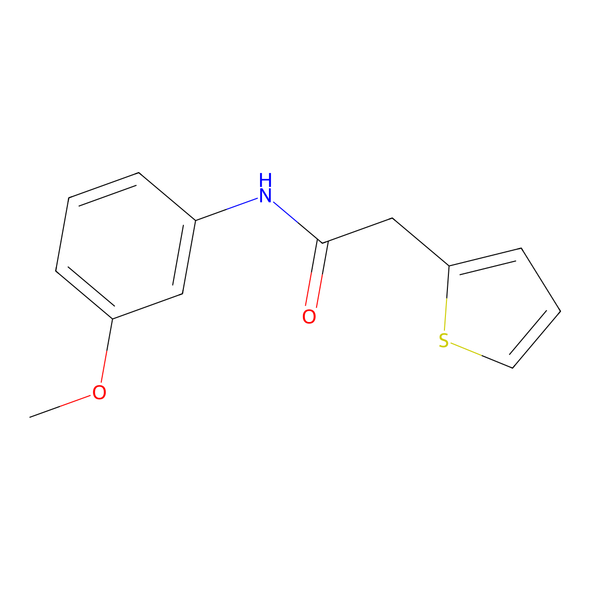 N-(3-methoxyphenyl)-2-(thiophen-2-yl)acetamide molecular structure, CAS 349432-72-0