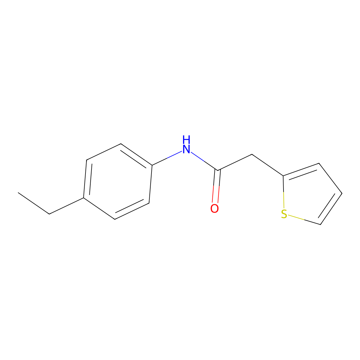 N-(4-ethylphenyl)-2-thiophen-2-ylacetamide molecular structure, CAS 349432-82-2