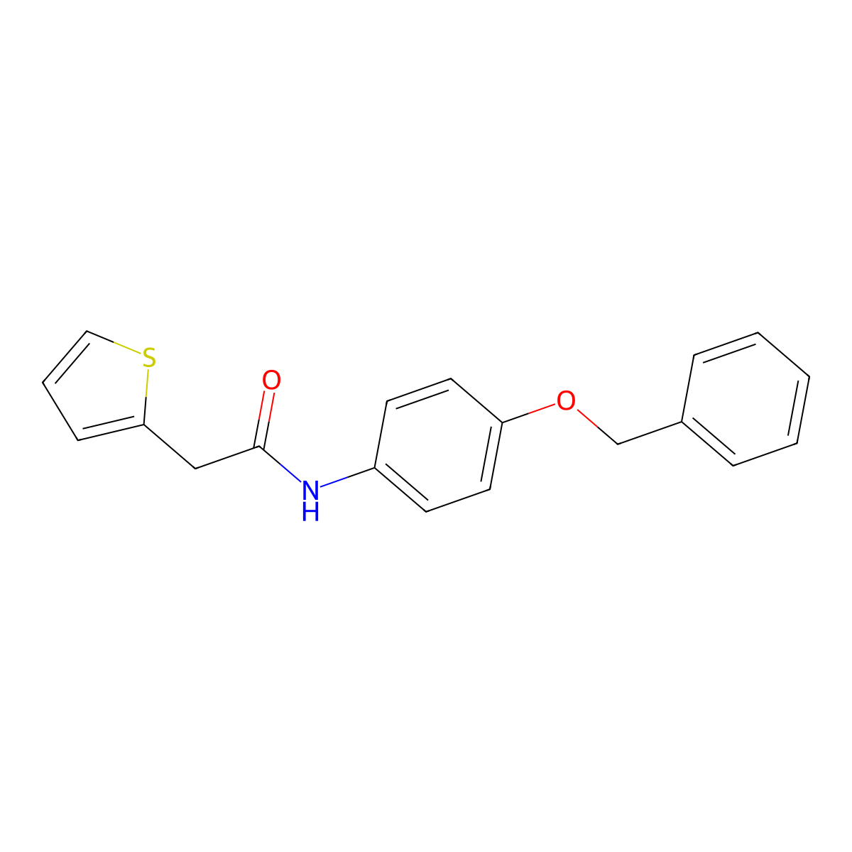 N-[4-(benzyloxy)phenyl]-2-(2-thienyl)acetamide molecular structure, CAS 349432-84-4