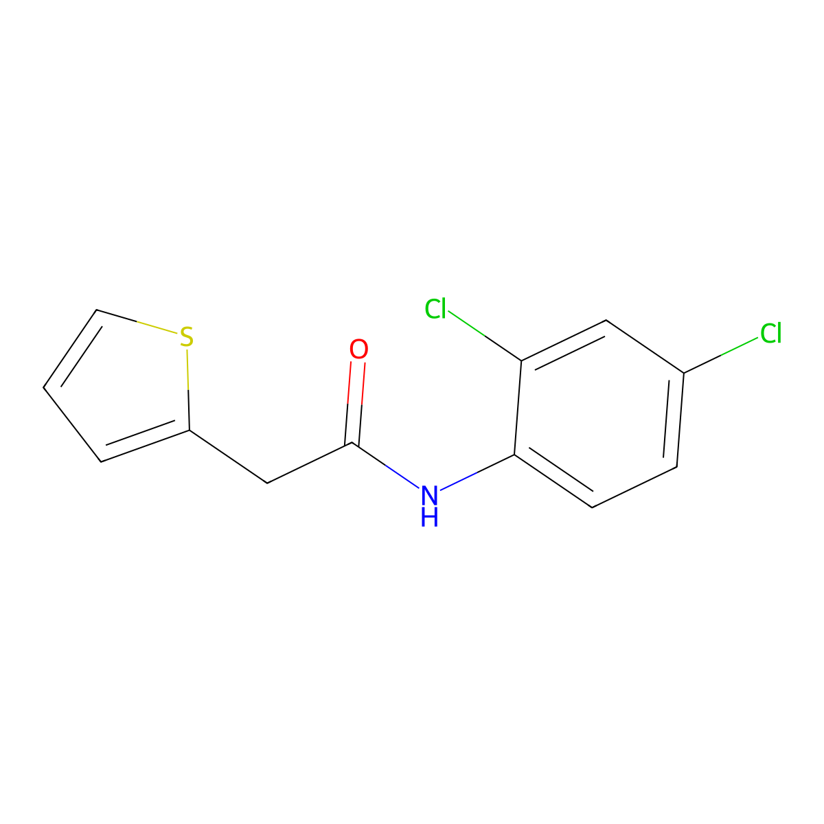 N-(2,4-dichlorophenyl)-2-(thiophen-2-yl)acetamide molecular structure, CAS 349432-92-4