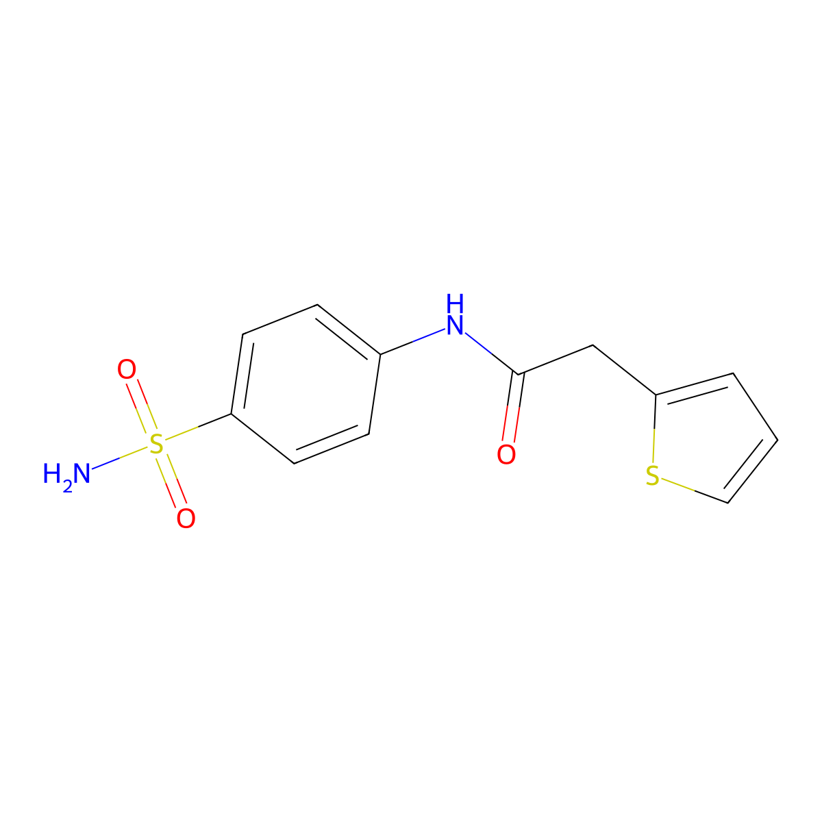 N-(4-sulfamoylphenyl)-2-(thiophen-2-yl)acetamide molecular structure, CAS 349432-97-9