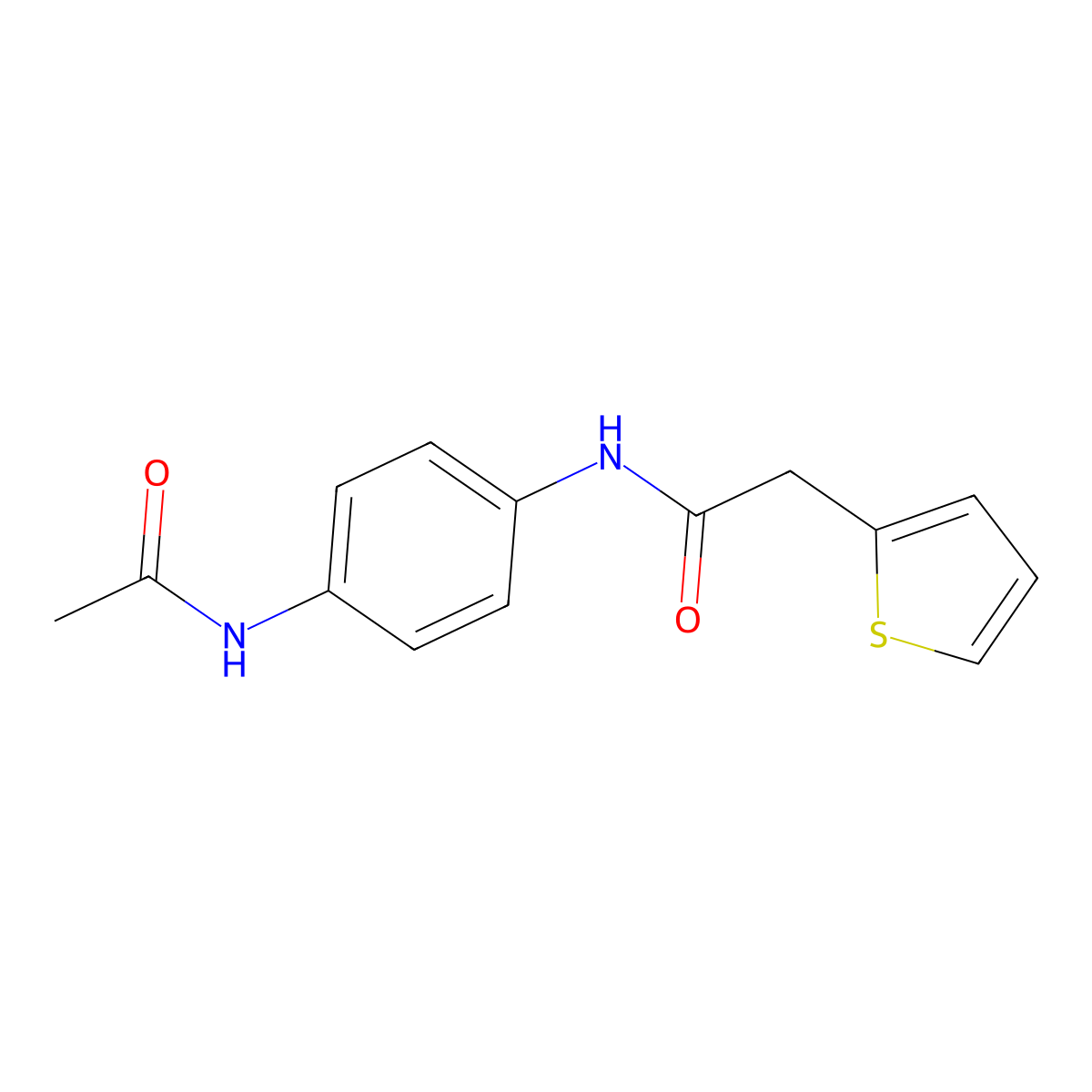 N-(4-acetamidophenyl)-2-thiophen-2-ylacetamide molecular structure, CAS 349432-98-0
