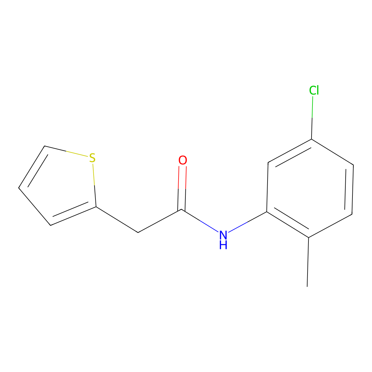 N-(5-chloro-2-methylphenyl)-2-(2-thienyl)acetamide molecular structure, CAS 349433-01-8