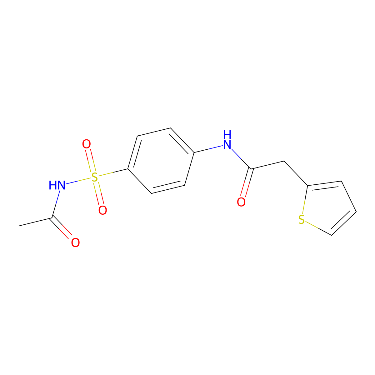 N-[4-(acetylsulfamoyl)phenyl]-2-thiophen-2-ylacetamide molecular structure, CAS 349433-14-3