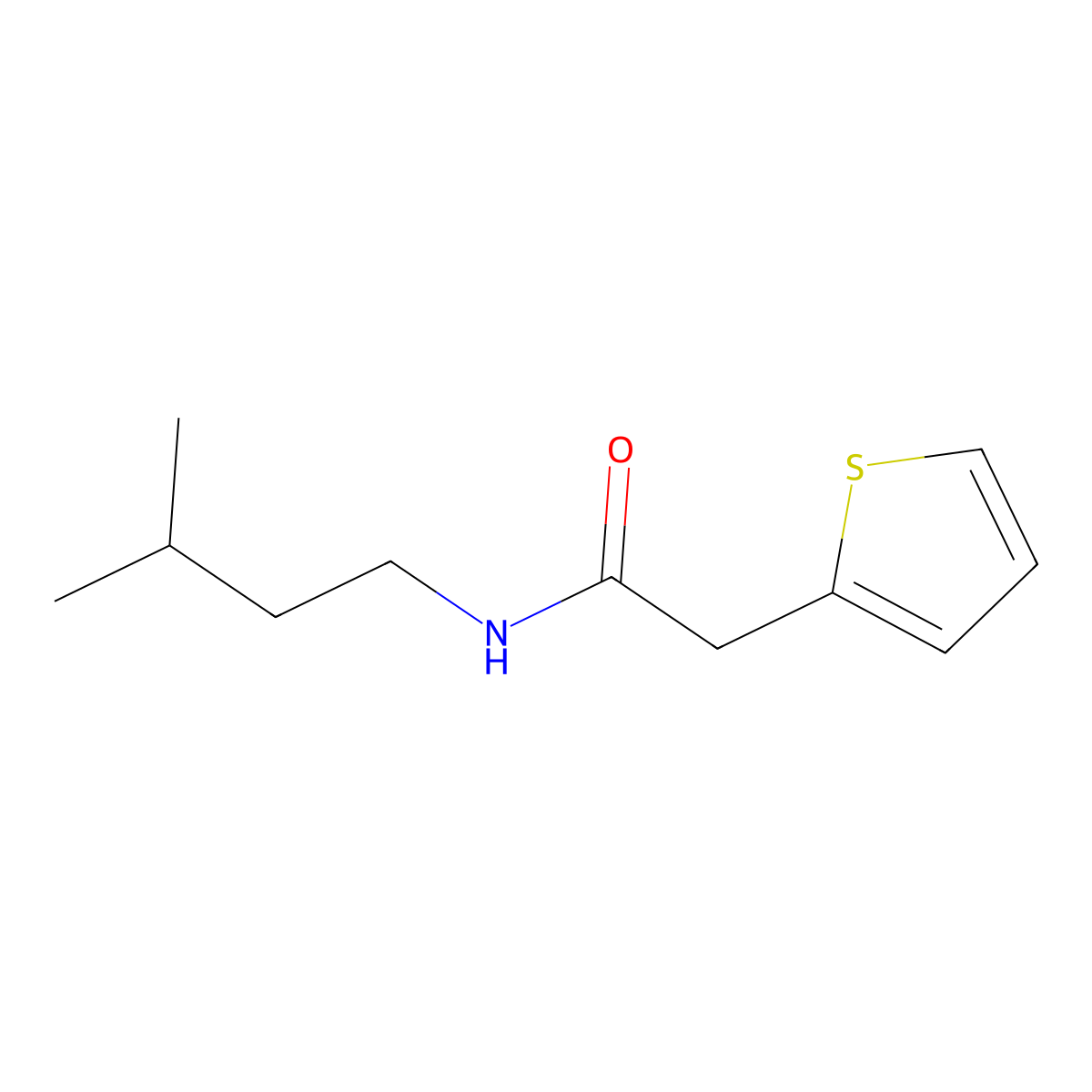 N-(3-methylbutyl)-2-thiophen-2-ylacetamide molecular structure, CAS 349433-16-5