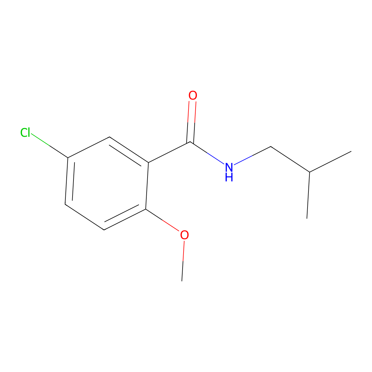 5-chloro-2-methoxy-N-(2-methylpropyl)benzamide molecular structure, CAS 349434-28-2