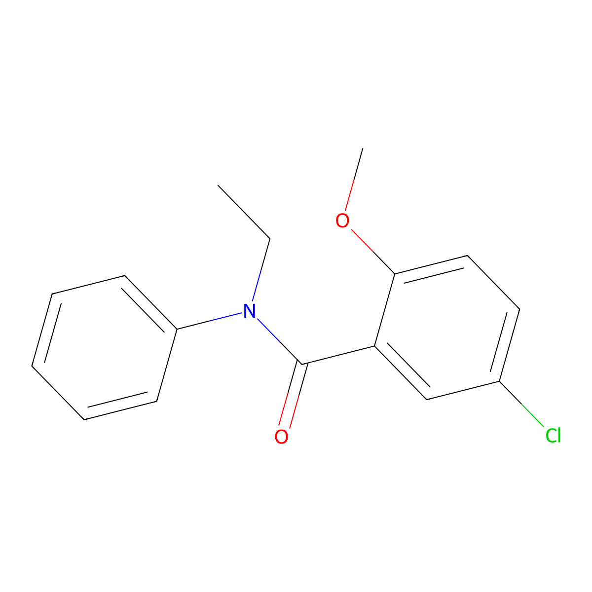 5-chloro-N-ethyl-2-methoxy-N-phenylbenzamide molecular structure, CAS 349434-31-7