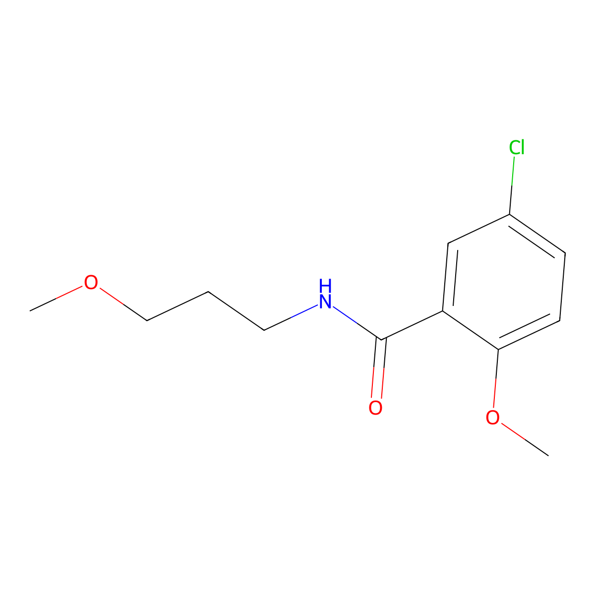 5-chloro-2-methoxy-N-(3-methoxypropyl)benzamide molecular structure, CAS 349434-35-1