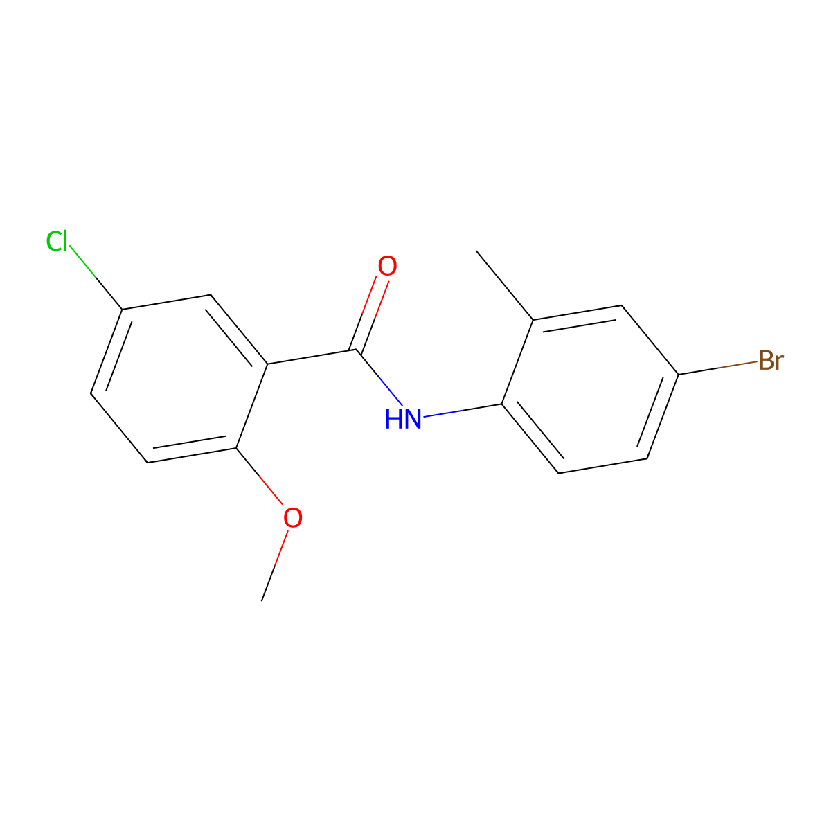 N-(4-bromo-2-methylphenyl)-5-chloro-2-methoxybenzamide molecular structure, CAS 349434-44-2