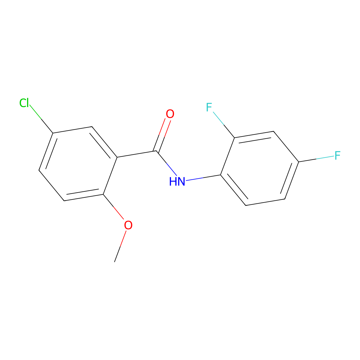 5-chloro-N-(2,4-difluorophenyl)-2-methoxybenzamide molecular structure, CAS 349434-45-3