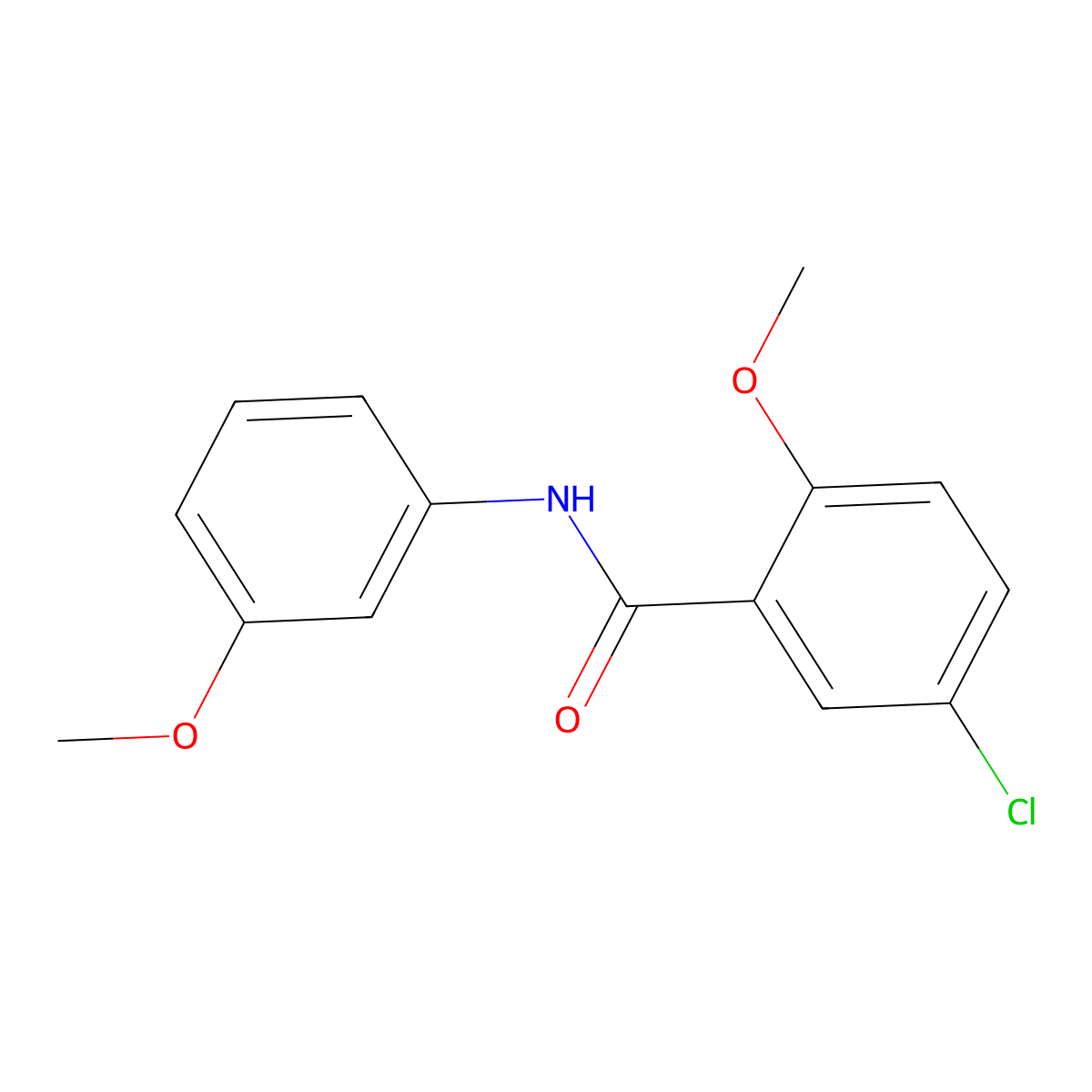 5-chloro-2-methoxy-N-(3-methoxyphenyl)benzamide molecular structure, CAS 349434-48-6