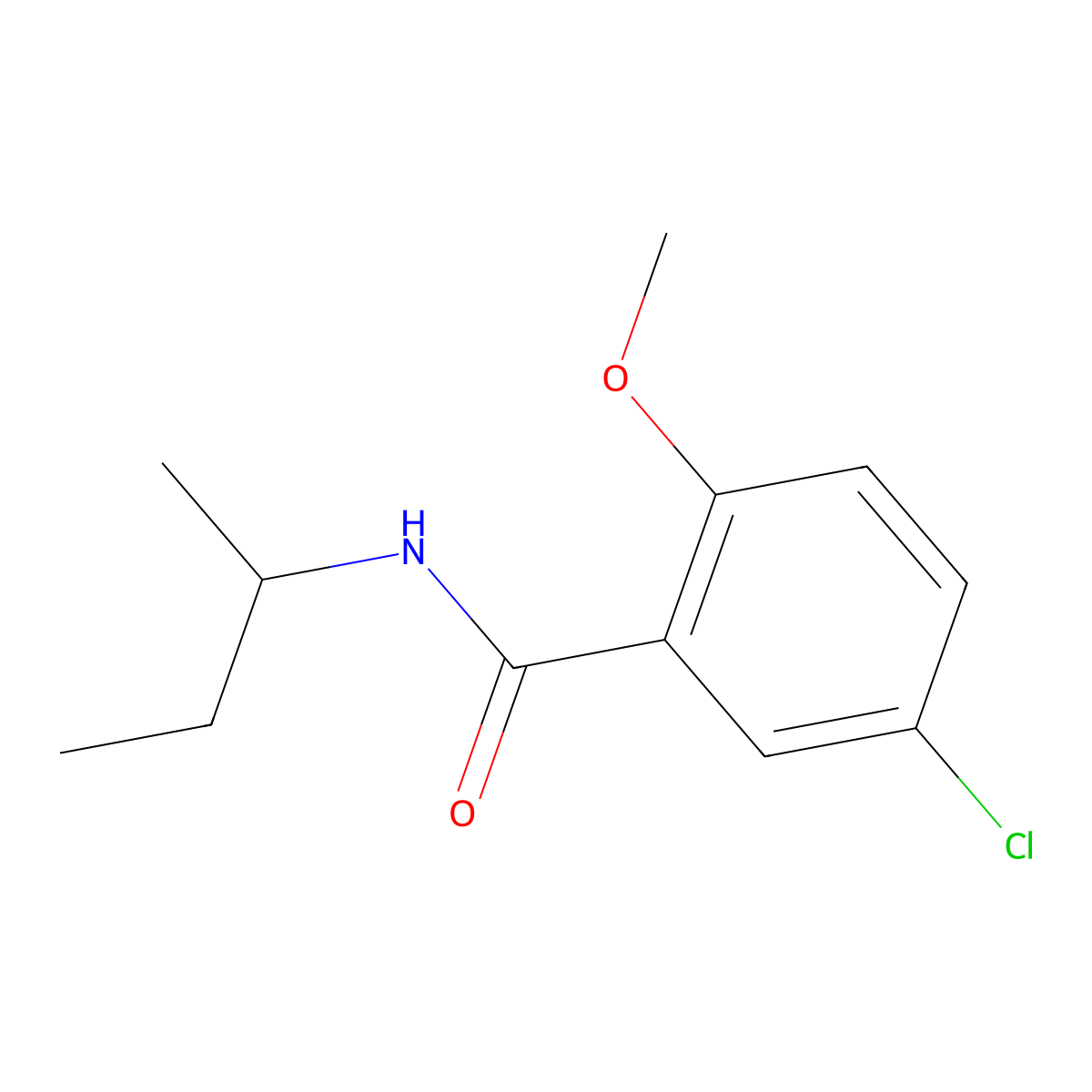 N-(butan-2-yl)-5-chloro-2-methoxybenzamide molecular structure, CAS 349434-50-0