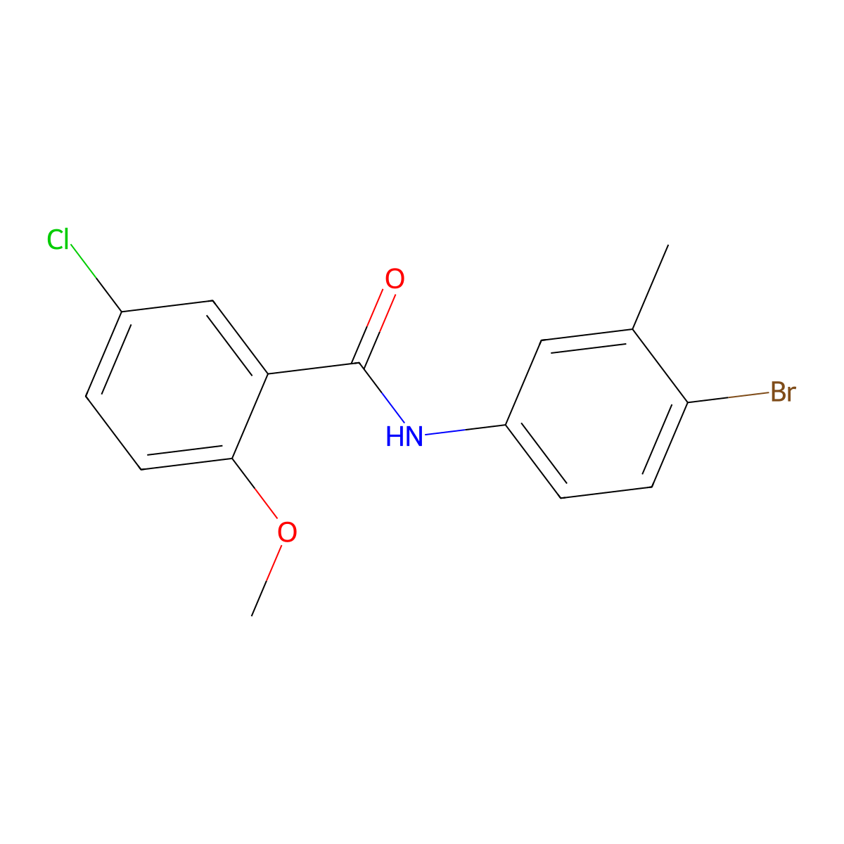 N-(4-bromo-3-methylphenyl)-5-chloro-2-methoxybenzamide molecular structure, CAS 349434-51-1