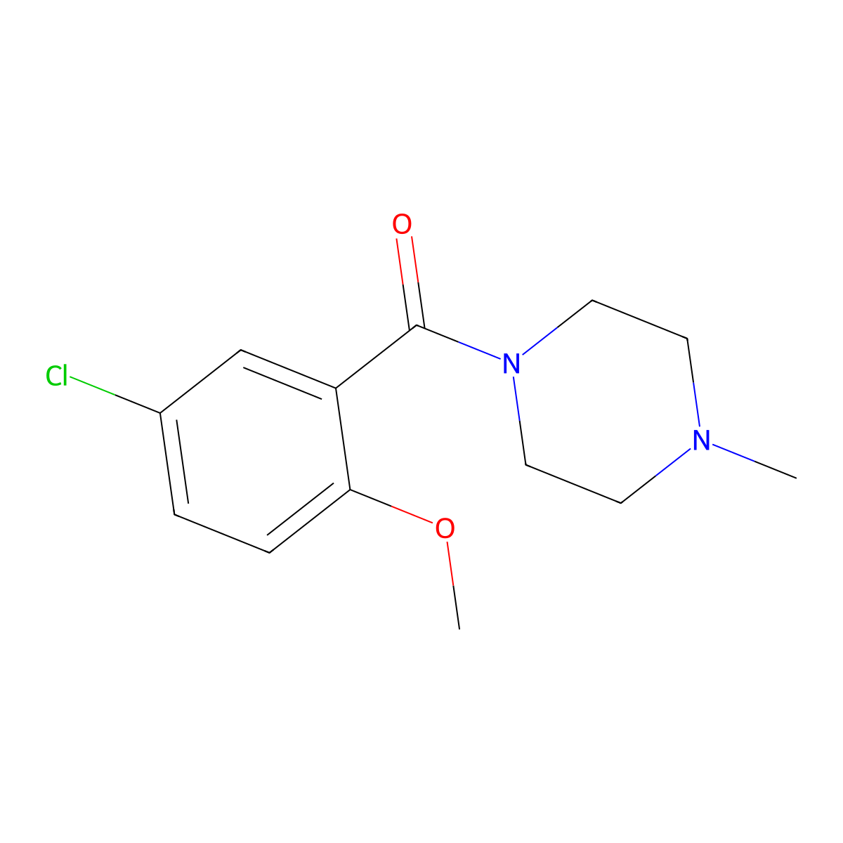 1-(5-Chloro-2-methoxybenzoyl)-4-methylpiperazine molecular structure, CAS 349434-55-5