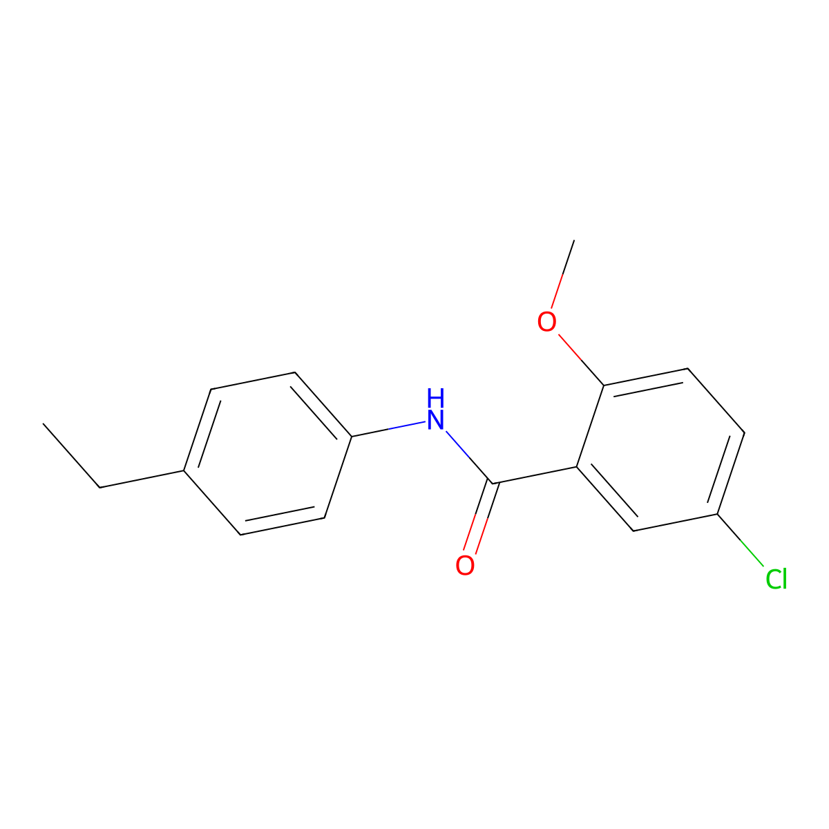 5-chloro-N-(4-ethylphenyl)-2-methoxybenzamide molecular structure, CAS 349434-56-6