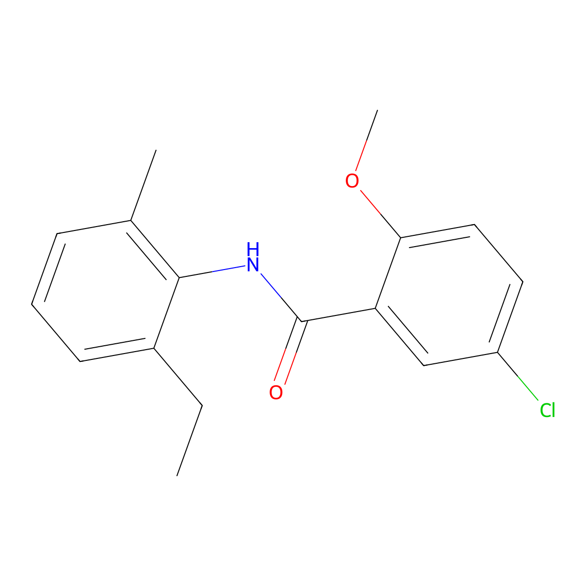 5-chloro-N-(2-ethyl-6-methylphenyl)-2-methoxybenzamide molecular structure, CAS 349434-57-7