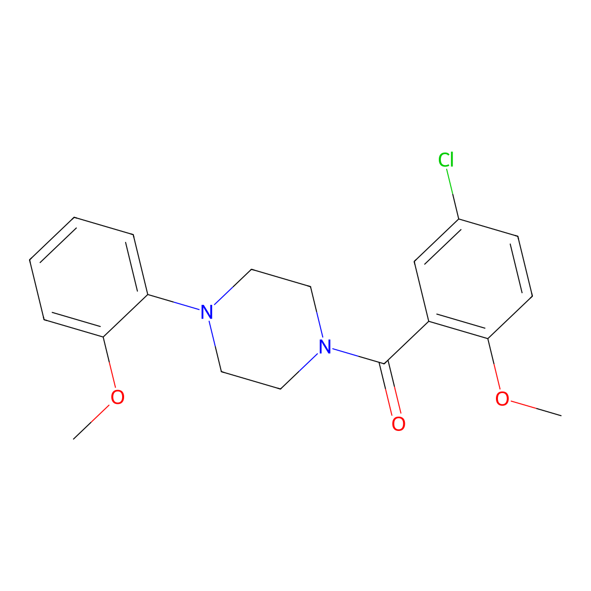 (5-Chloro-2-methoxyphenyl)-[4-(2-methoxyphenyl)piperazin-1-yl]methanone molecular structure, CAS 349434-62-4