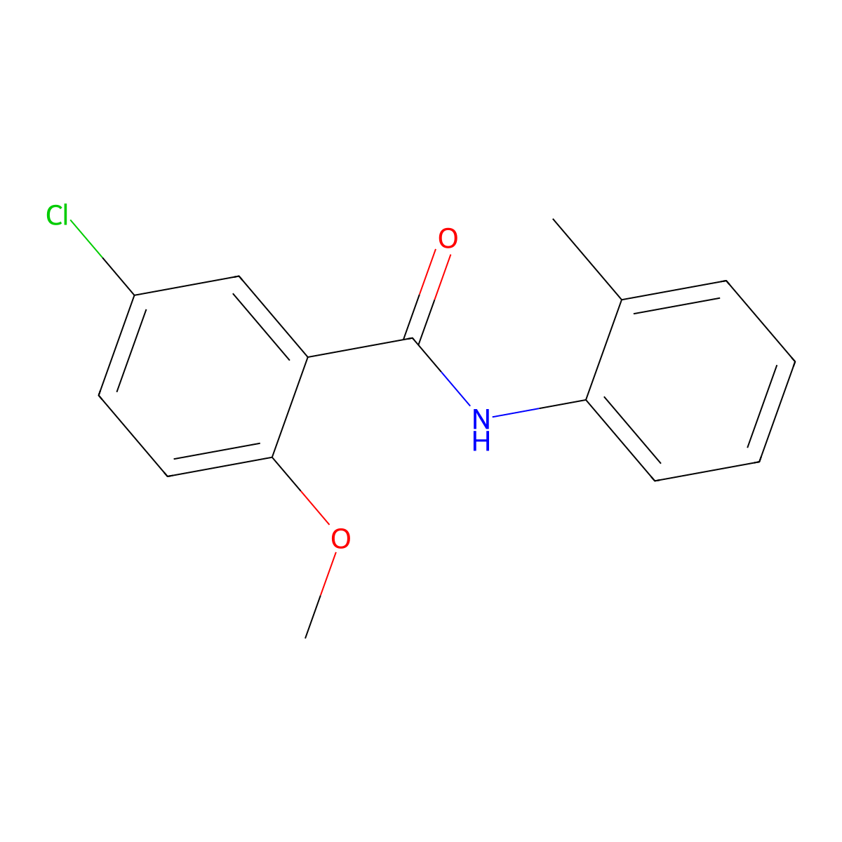 5-chloro-2-methoxy-N-(2-methylphenyl)benzamide molecular structure, CAS 349434-64-6