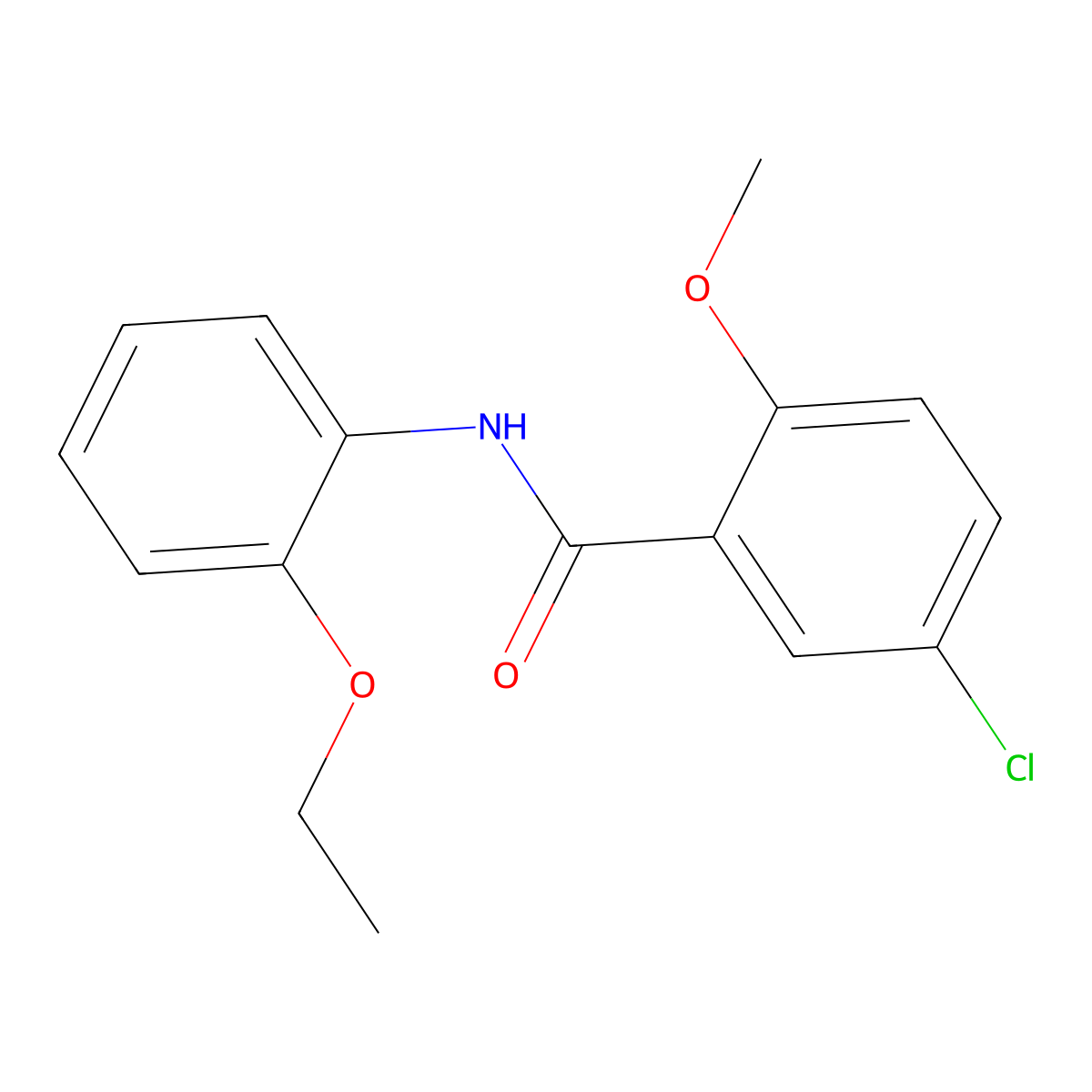 5-chloro-N-(2-ethoxyphenyl)-2-methoxybenzamide molecular structure, CAS 349434-67-9