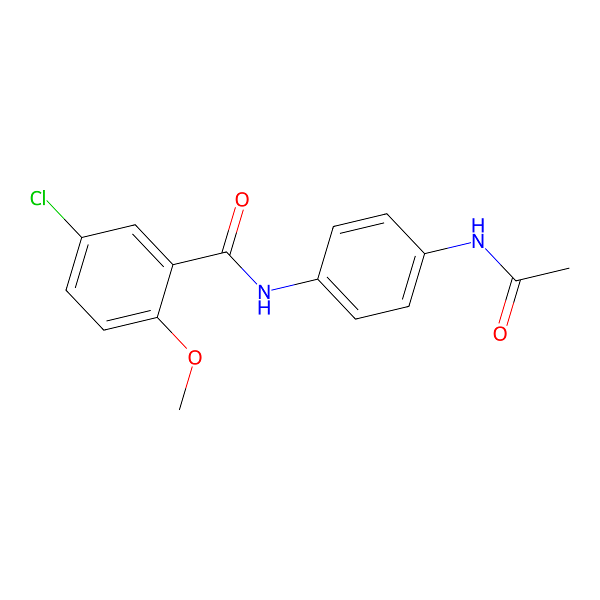 N-[4-(acetylamino)phenyl]-5-chloro-2-methoxybenzamide molecular structure, CAS 349434-75-9